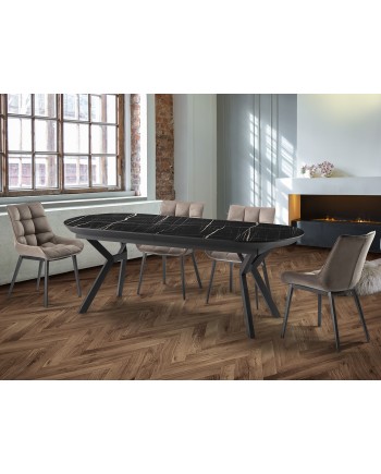 ANTEA- MESA COMEDOR- T MARMOL NEGRO